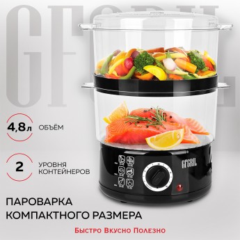 Пароварка GFGRIL GFS-2M черный